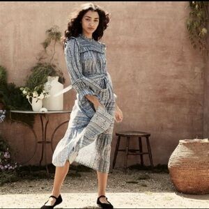 Doen Mountain Dress Blue - size S - Blue Floral cotton